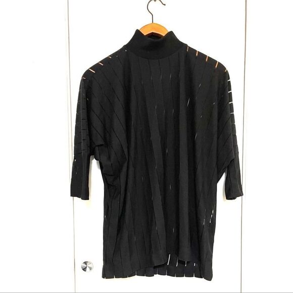 Zara black turtle neck sheer blouse - Picture 1 of 5